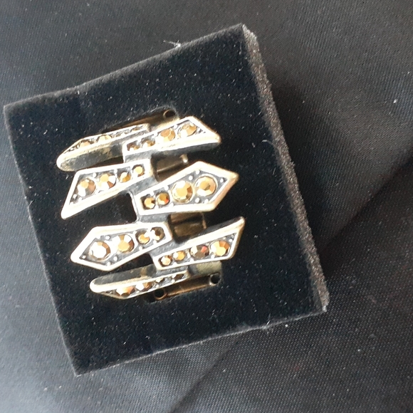 Juxtaposed Jewels Brass Ring
